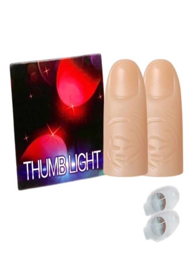 MilesMagic Magician's Set of 2 Magic Rubber Thumb Tip Light Up Flash Lights from Anywhere Finger Tricks (Yellow) - Image 2